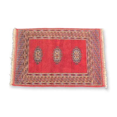 Pakistani Bokhara Style Hand-Knotted Wool Rug