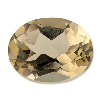 Oval Faceted Pale Yellow Citrine Gemstone