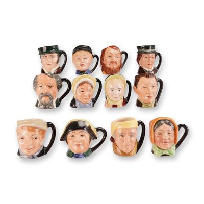 12pc Royal Doulton Charles Dickens Commemorative Tiny Character Jug Set