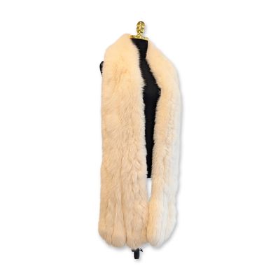 Pale Cream Fox Fur Full-Length Stole
