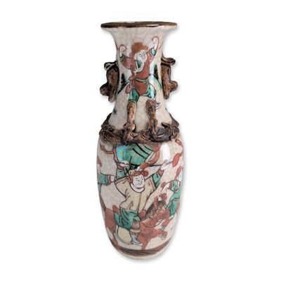 Nanjing Style Chinese Porcelain Warrior Vase