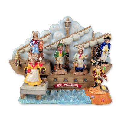 7pc Royal Doulton Bunnykins Shipmates Ceramic Figurine Set