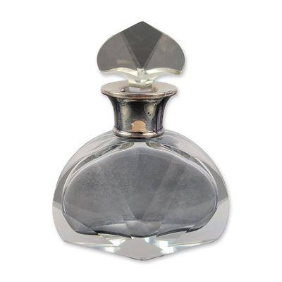 Crystal and English Sterling Silver Perfume Bottle