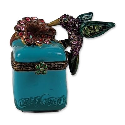 Jay Strongwater Enameled Hummingbird Trinket Box