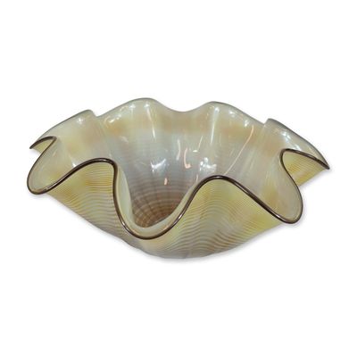 Art Studio Glass Citron Seaform Glass Sculpture