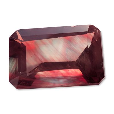 Emerald Cut Bicolor Pink Stone