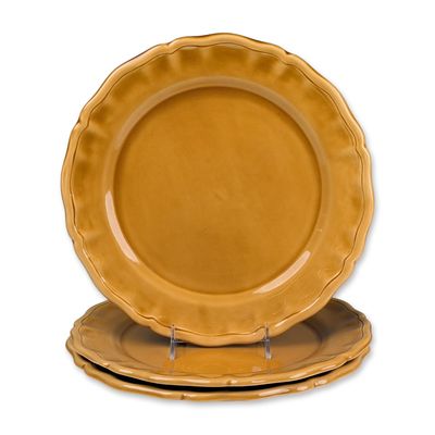 3pc Christophe Pichon Uzes French Glazed Earthenware Chargers
