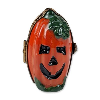 Limoges Porcelain Halloween Pumpkin Box