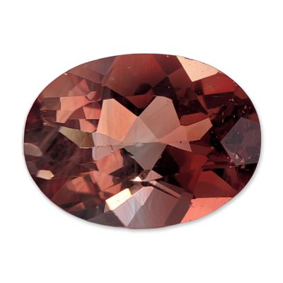 Oval Faceted Reddish Orange Loose Stone