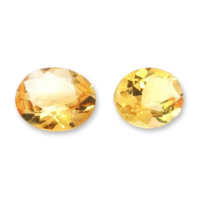 2pc Oval Citrine Gemstones