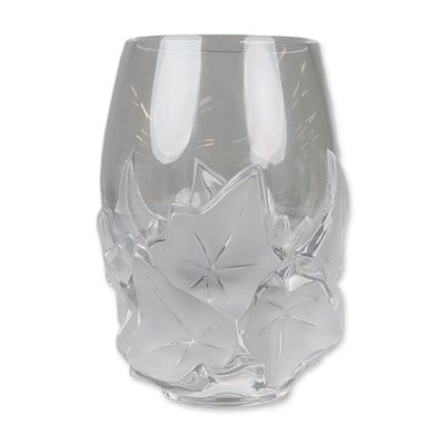 Lalique France Clear and Frosted Vase, Hedera