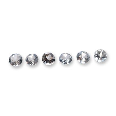 6pc Loose Round Cut Aquamarine Gemstones