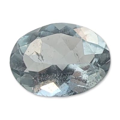 Faceted Oval Cut Light Blue Aquamarine Gemstone