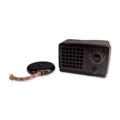 Firestone Model 4-A-68 Bakelite Radio & Tricle Bakelite and Cloth Measuring Tape