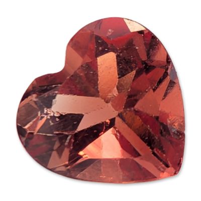 Faceted Heart Shaped Sunset Orange Stone