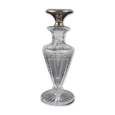 Cut Glass Scent Bottle with Gorham Sterling Silver Stopper