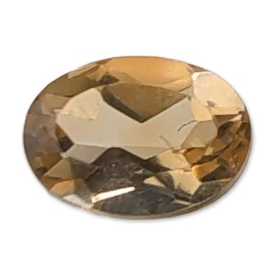 Oval Faceted Yellow Citrine Gemstone