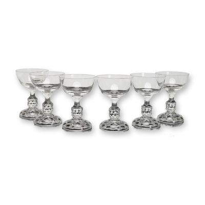 6pc Fostoria American Lady Clear Crystal Champagne or Sherbet Coupes