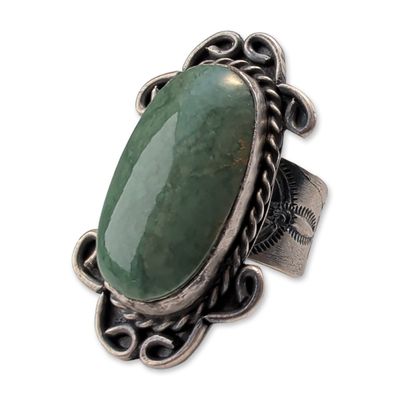 Bell Trading Post Sterling Silver Jade Ring