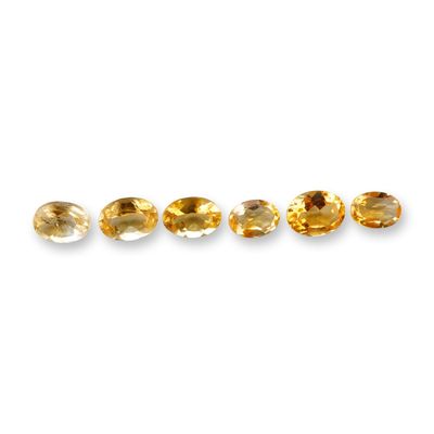 6pc Oval Citrine Gemstones