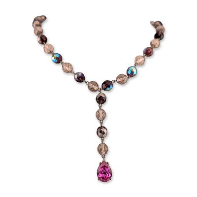 Viviane Guenoun Beaded Lariat Pendant Necklace