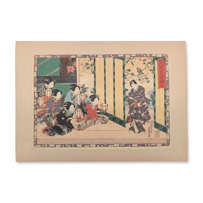 Utagawa Kunisada (Toyokuni III) (Japanese, 1786-1865) Woodcut on Paper from Tale of Genji