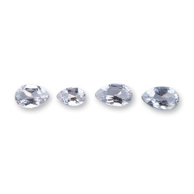 Set of Four Colorless Aquamarine Gemstones