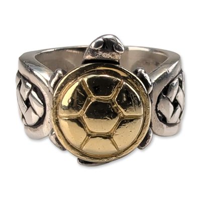 Saint by Sarah Jane 18K Gold and Sterling Silver Turtle Ring
