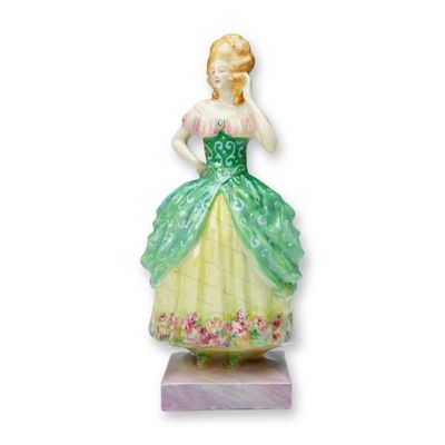 Leslie Johnson Studio Production Figurine, Lady in Green Dress