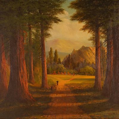 Joseph John Englehart, Oil Painting, Native American Encampment, Signed