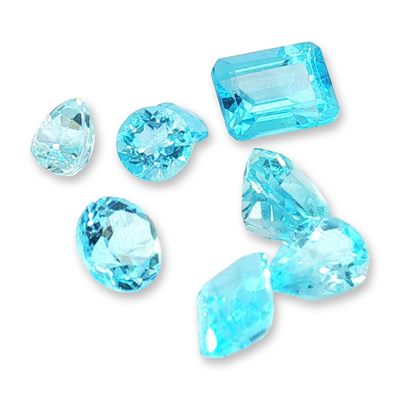 8pc Various Shapes Blue Topaz Gemstones