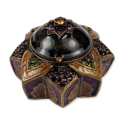 Jay Strongwater Enameled Lotus Star Trinket Box
