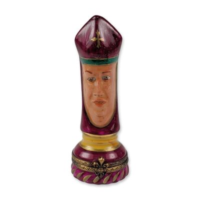 Limoges Hand Painted Porcelain Satirical Bishop Box
