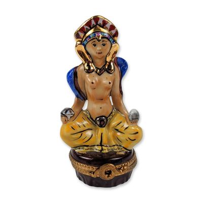 Limoges Hand Painted Porcelain Egyptian Meditating Box