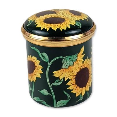 Halcyon Days Sunflower Enamel Box