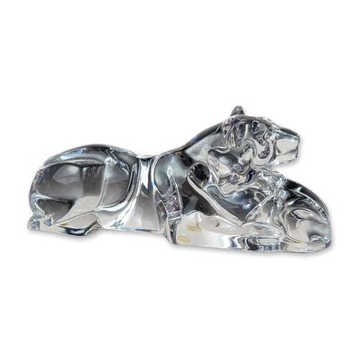 Baccarat Crystal Stylized Lion Mother and Baby Figurine
