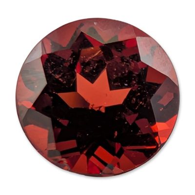 Loose Round Brilliant Cut Red Garnet Gemstone