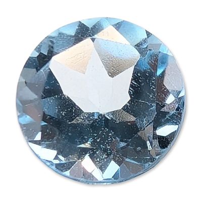 Round Brilliant Cut Blue Topaz Gemstone