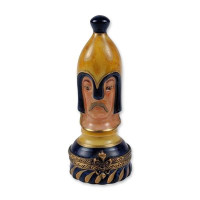 Limoges French Hand Painted Porcelain Chess Pawn Box