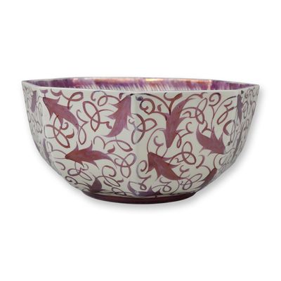 Sale Photo Thumbnail #202: Wedgwood Hand-Painted Lustre Octagonal Bowl