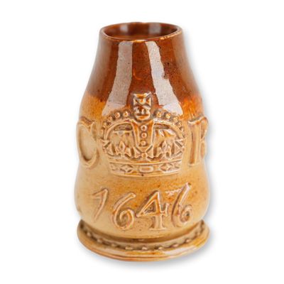 Sale Photo Thumbnail #400: Doulton Lambeth Leather Ware Mini Pitcher, C R 1646