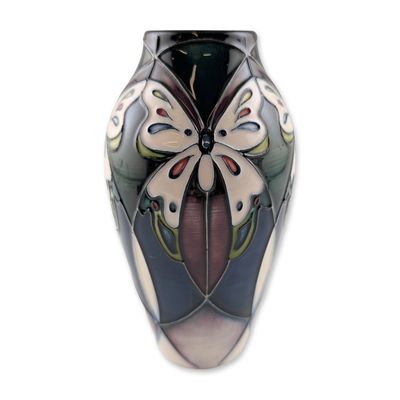 Sale Photo Thumbnail #165: Moorcroft Pottery Trial Butterfly Pattern Vase