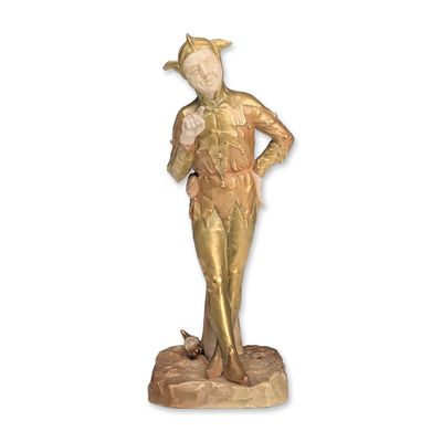 Sale Photo Thumbnail #255: Royal Worcester by James Hadley Shot Enamels Figurine, The Jester 2213