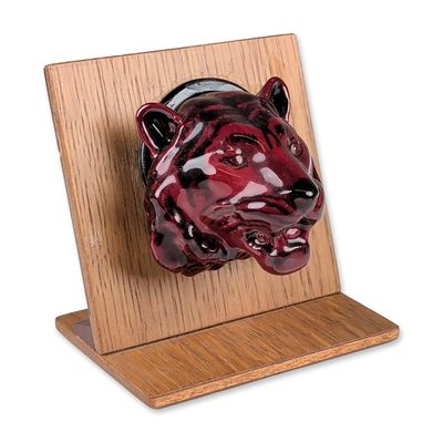 Sale Photo Thumbnail #209: Royal Doulton Flambe Glazed Tiger Head on Wooden Stand