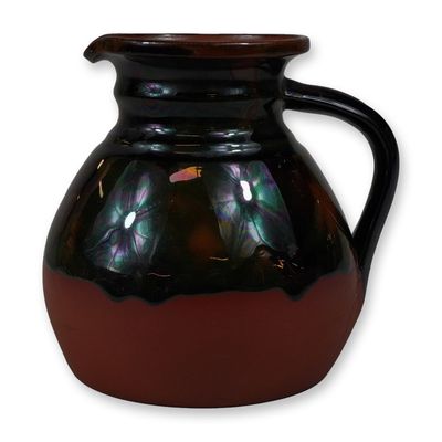 Sale Photo Thumbnail #141: Wedgwood Rosso Antico Iridescent Drip Glaze Pitcher