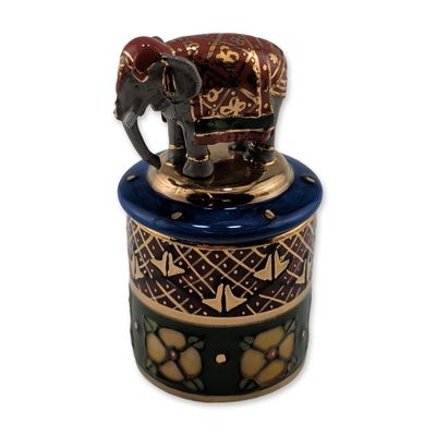 Sale Photo Thumbnail #367: Dennis Chinaworks by Sally Tuffin Indian Elephant Motif Miniature Lidded Box