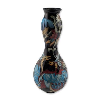 Sale Photo Thumbnail #357: Moorcroft Pottery by Kerry Goodwin Vase, Can-Can Birds