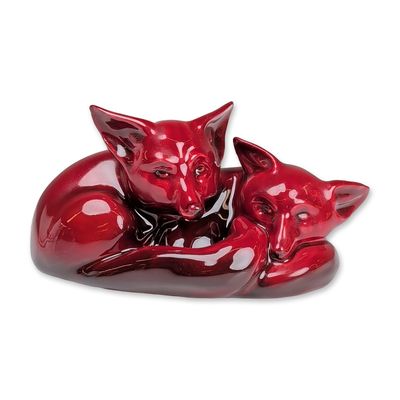 Sale Photo Thumbnail #239: Rare Royal Doulton Flambe Figurine, Foxes Curled - Style Two