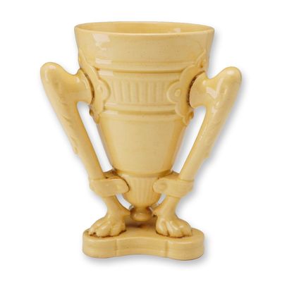 Sale Photo Thumbnail #305: Wedgwood Queen's Ware Tripod Trophy Vase with Lion Paw Feet
