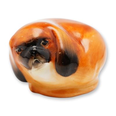 Sale Photo Thumbnail #233: Doulton Porcelain Figurine, Pekinese Puppy Curled HN834